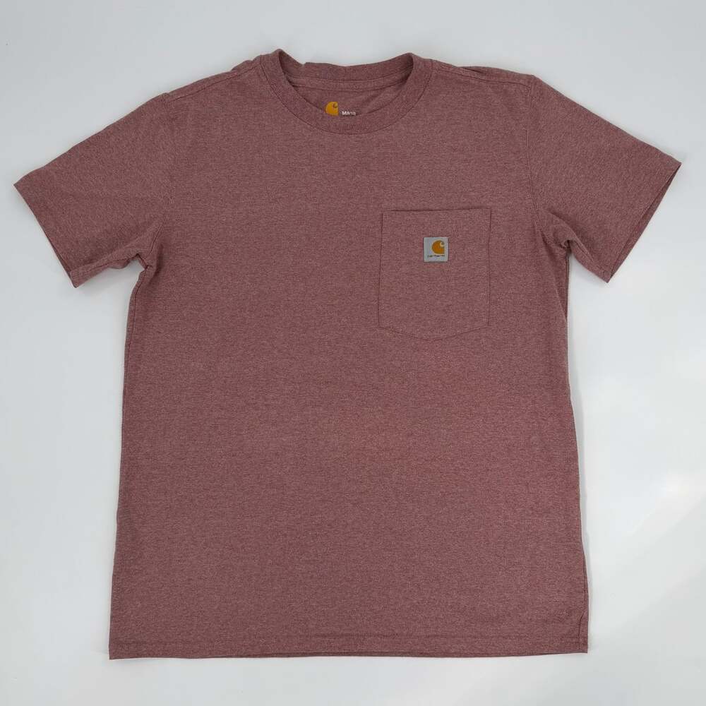 Carhartt Womens M Heather Rose Burgundy Original Fit Pocket T Shirt Workwear